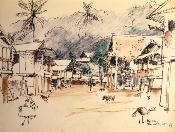 One of the most amazing experiences was to wake up before the village, and sit in the mist as the village slowly revealed itself, and the turkeys and pigs started foraging.